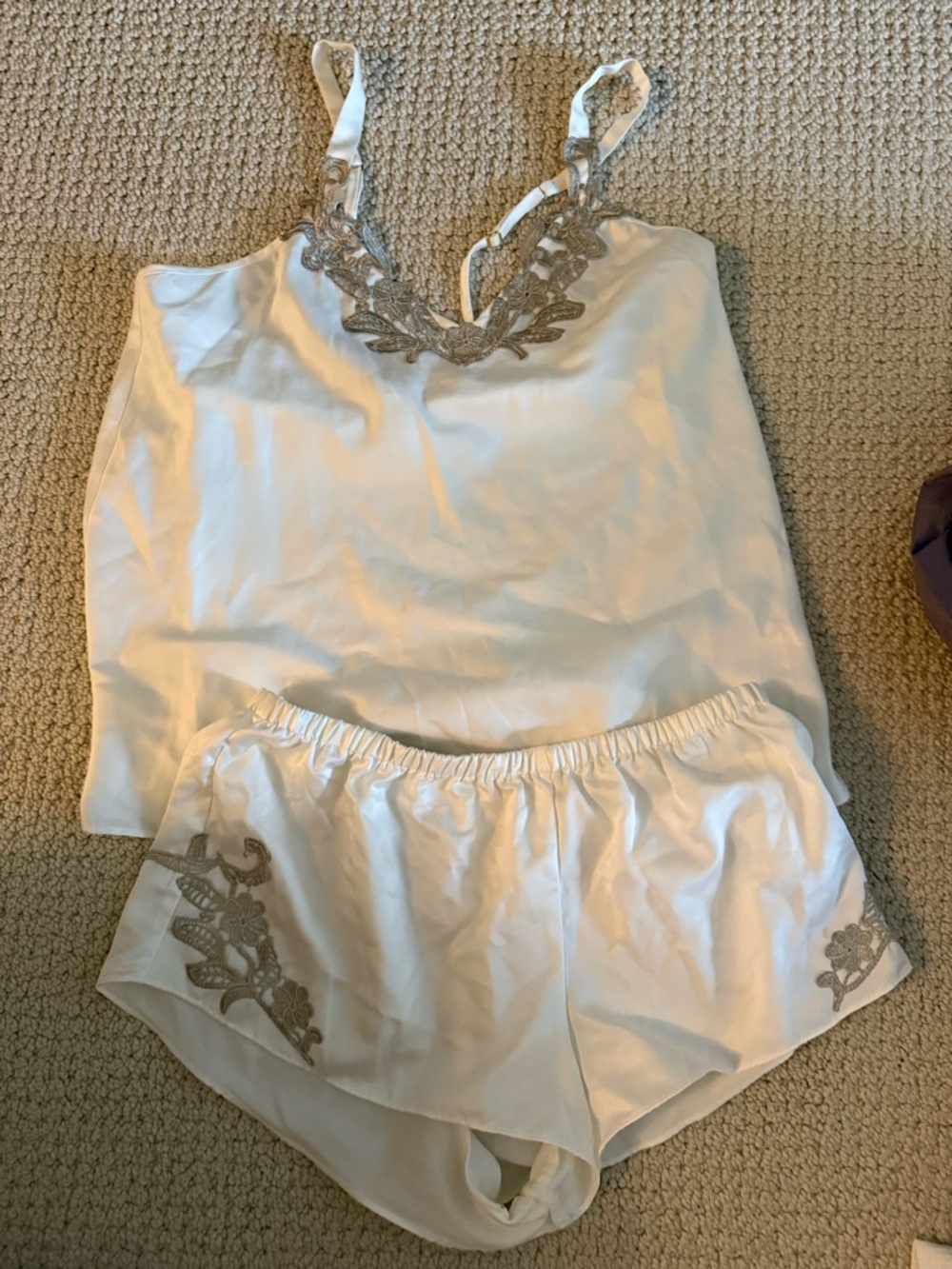 Flora Nikrooz Satin Lace-Trim Cami & Short Set